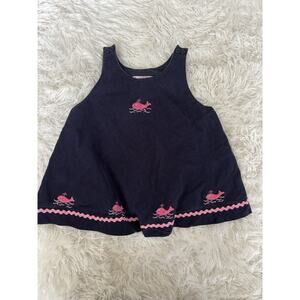 Jeanine Johnsen Girls Sz. 12/18 Mi. Fine Blue Corduroy Whale Jumper.